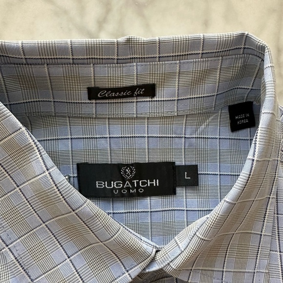 Bugatchi Men's detailed short sleeve shirt Large - Picture 4 of 5